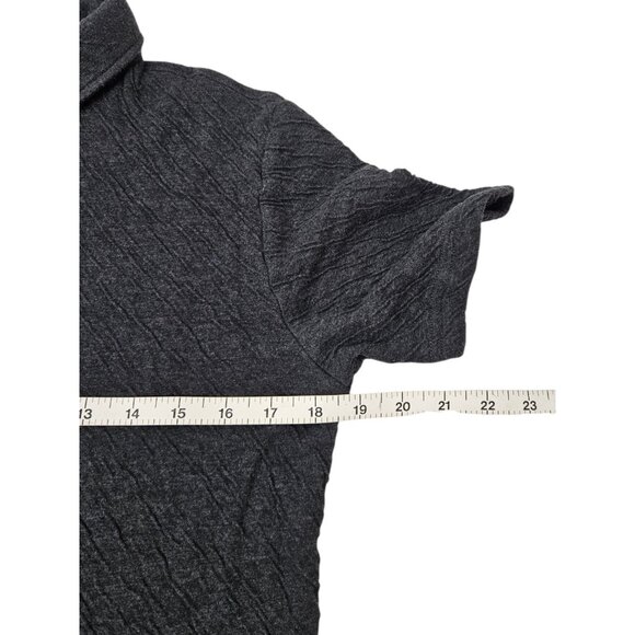 Faherty Cloud Cotton Polo Shirt Textured Men's Medium Charcoal Pima Cotton Modal - Picture 8 of 9